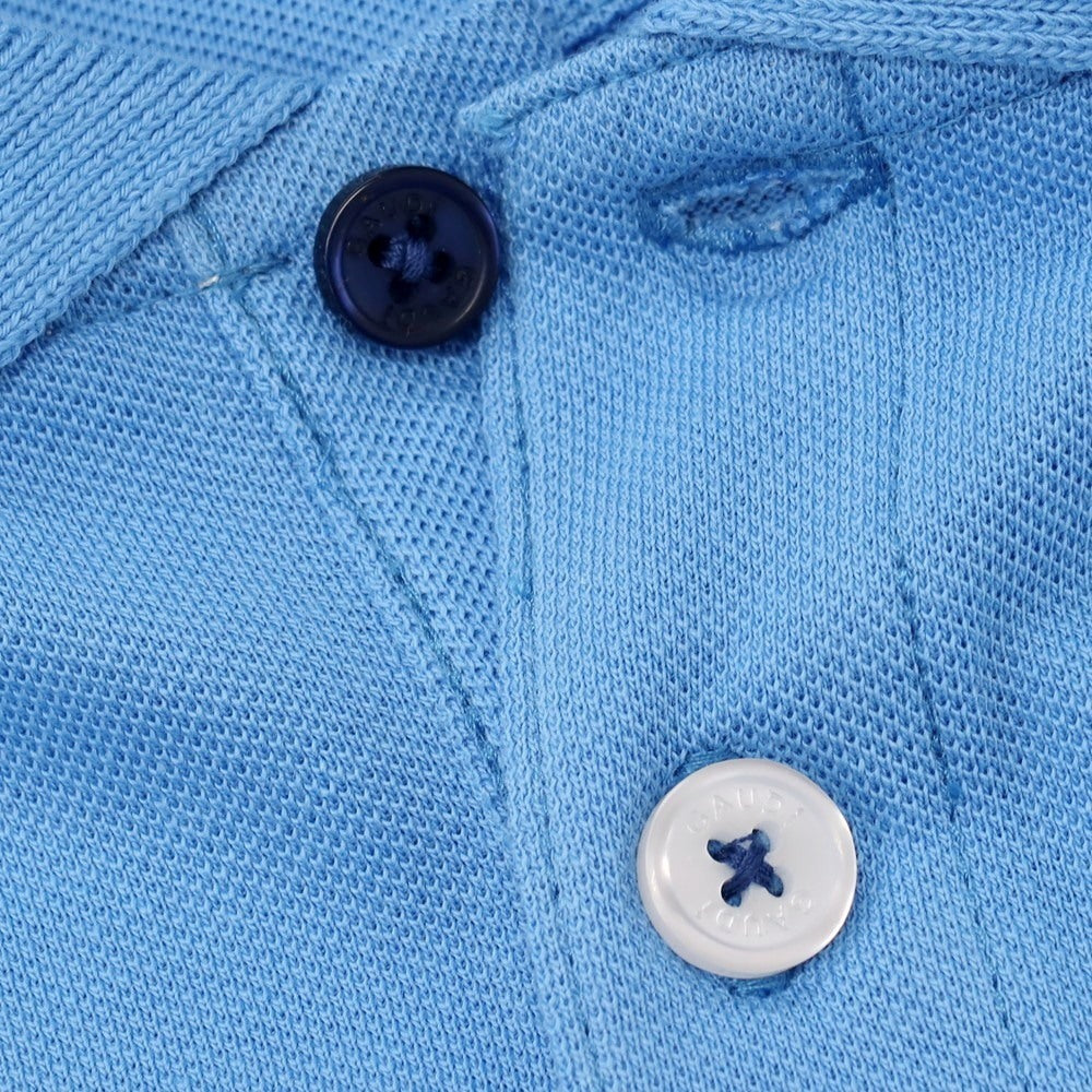 【新品】ガウディ GAUDI コットン 鹿の子 半袖ポロシャツ ライトブルー【 L 】【 状態ランクN 】【 メンズ 】