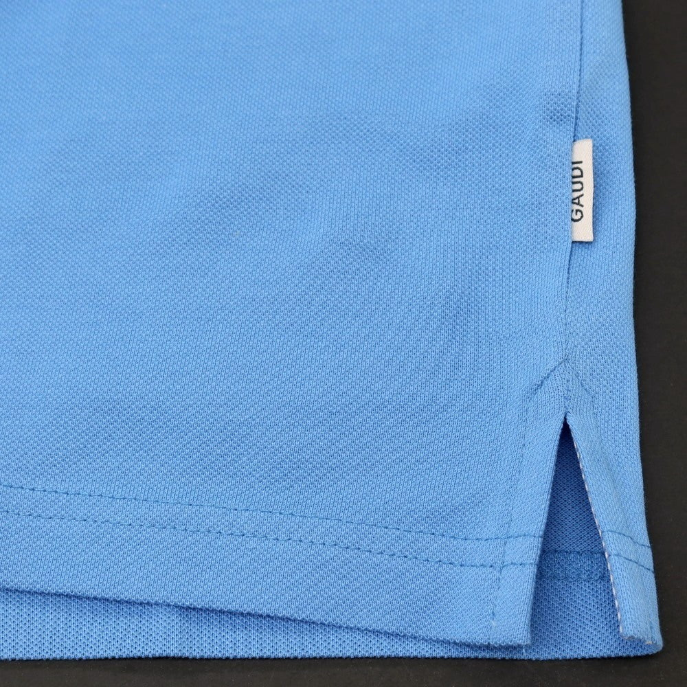 【新品】ガウディ GAUDI コットン 鹿の子 半袖ポロシャツ ライトブルー【 L 】【 状態ランクN 】【 メンズ 】