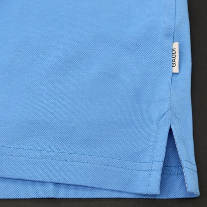 【新品】ガウディ GAUDI コットン 鹿の子 半袖ポロシャツ ライトブルー【 L 】【 状態ランクN 】【 メンズ 】