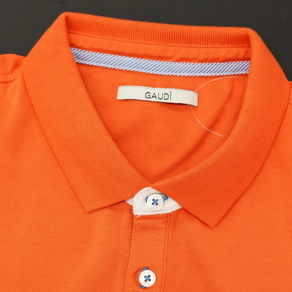 【新品アウトレット】ガウディ GAUDI コットン 鹿の子 半袖ポロシャツ オレンジ【 L 】【 状態ランクN- 】【 メンズ 】