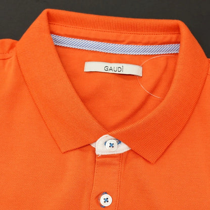 【新品アウトレット】ガウディ GAUDI コットン 鹿の子 半袖ポロシャツ オレンジ【 L 】【 状態ランクN- 】【 メンズ 】