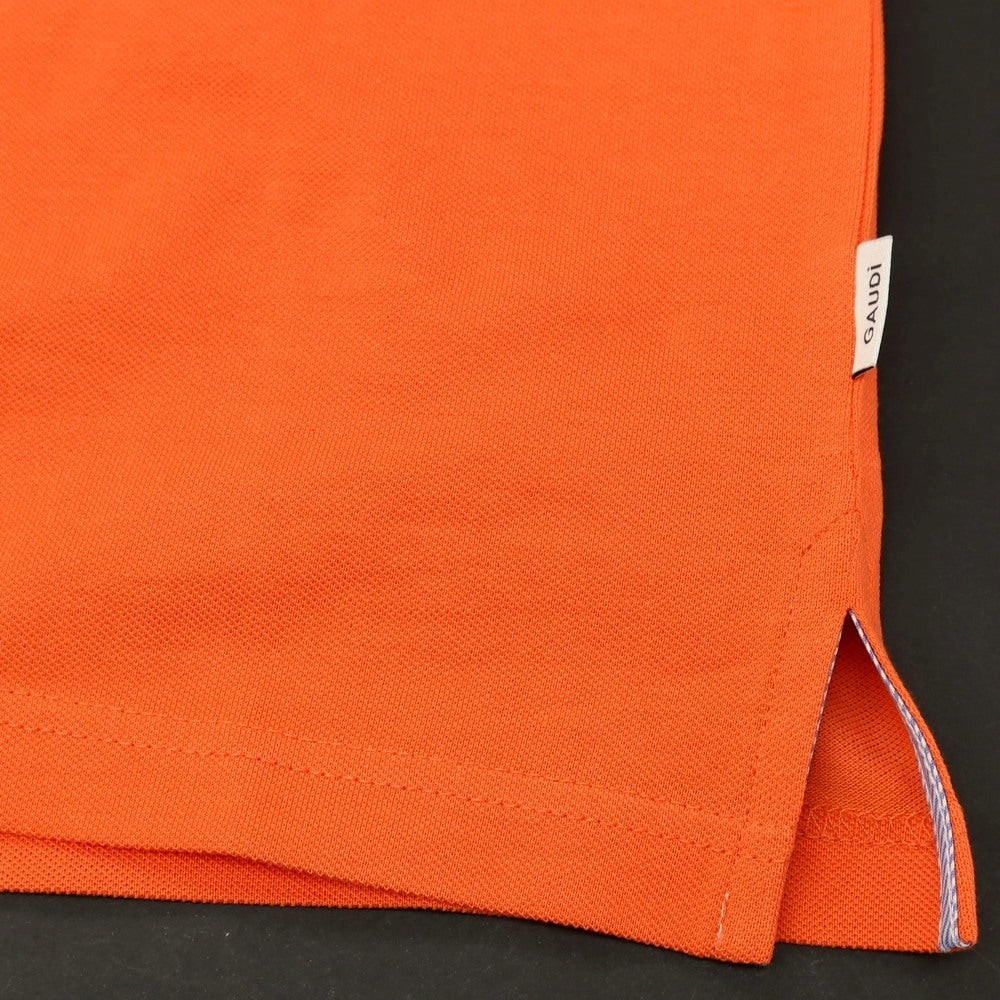 【新品アウトレット】ガウディ GAUDI コットン 鹿の子 半袖ポロシャツ オレンジ【 L 】【 状態ランクN- 】【 メンズ 】