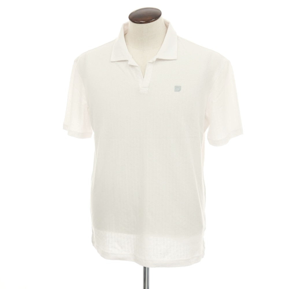 【新品】ガウディ GAUDI コットンリヨセル ガウディテック スキッパー 半袖ポロシャツ ホワイト【 L 】【 状態ランクN 】【 メンズ 】