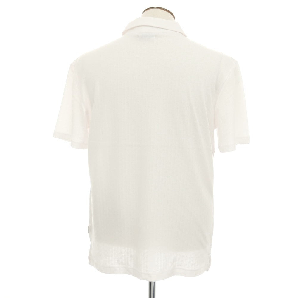 【新品】ガウディ GAUDI コットンリヨセル ガウディテック スキッパー 半袖ポロシャツ ホワイト【 L 】【 状態ランクN 】【 メンズ 】