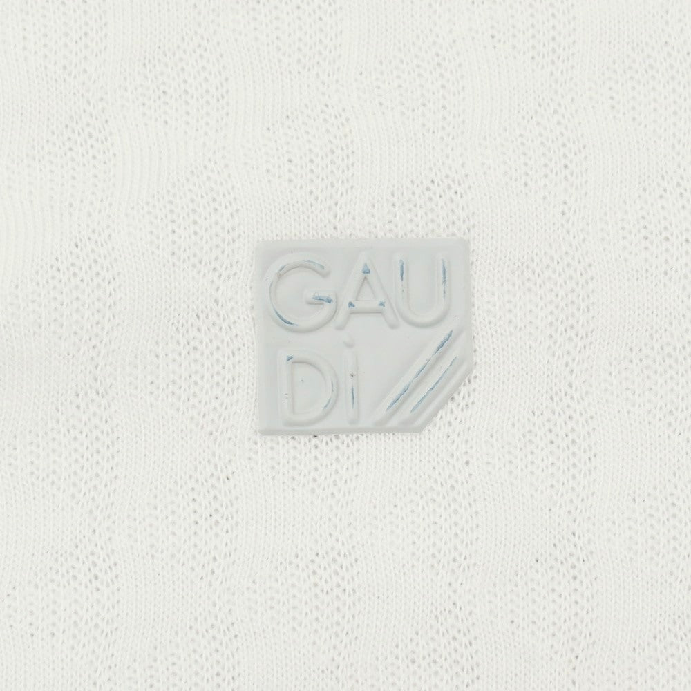 【新品】ガウディ GAUDI コットンリヨセル ガウディテック スキッパー 半袖ポロシャツ ホワイト【 L 】【 状態ランクN 】【 メンズ 】