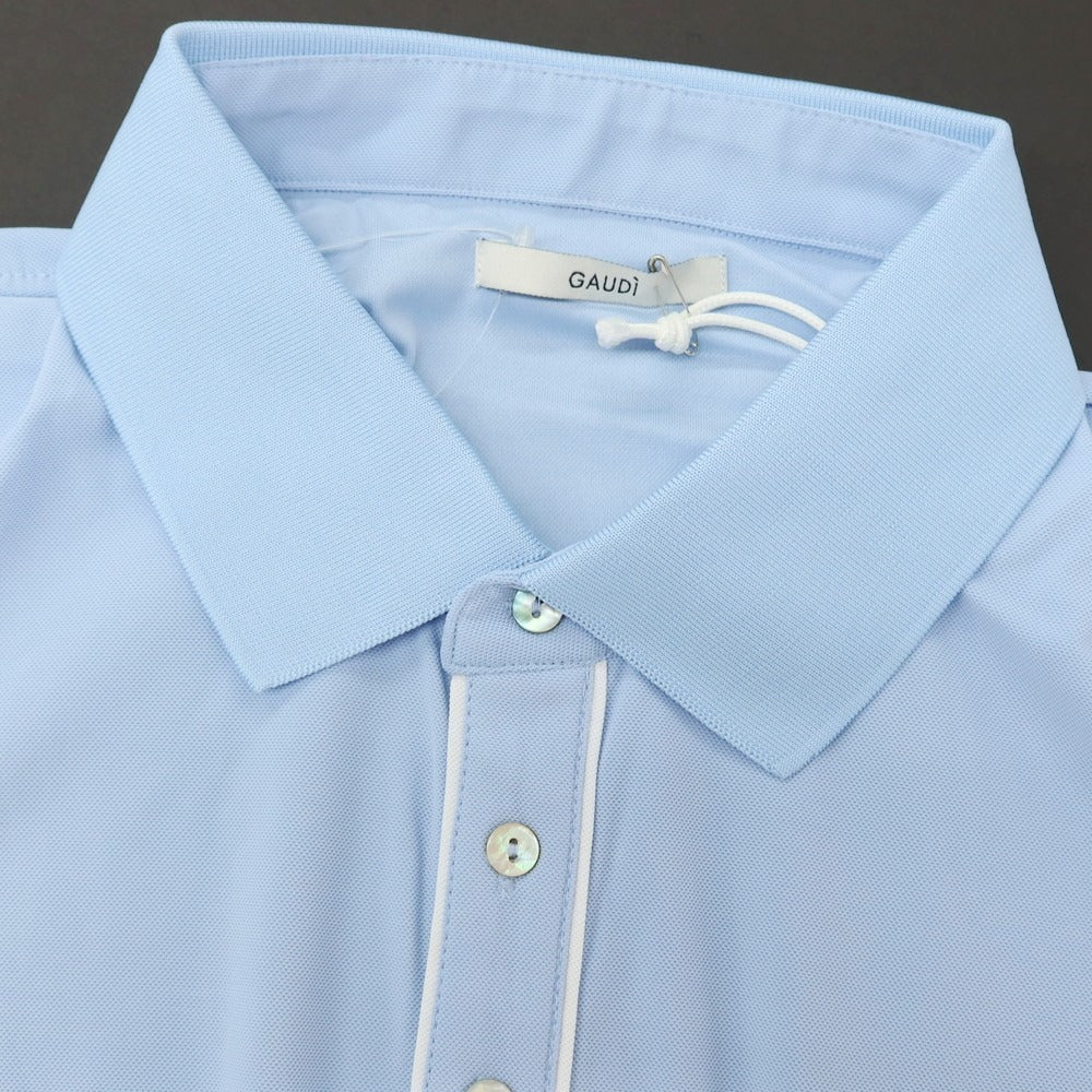 【新品アウトレット】ガウディ GAUDI ナイロンポリウレタン ガウディテック 半袖ポロシャツ ライトブルー【 L 】【 状態ランクN- 】【 メンズ 】