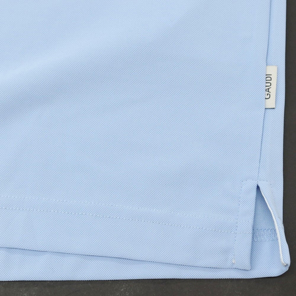 【新品アウトレット】ガウディ GAUDI ナイロンポリウレタン ガウディテック 半袖ポロシャツ ライトブルー【 L 】【 状態ランクN- 】【 メンズ 】