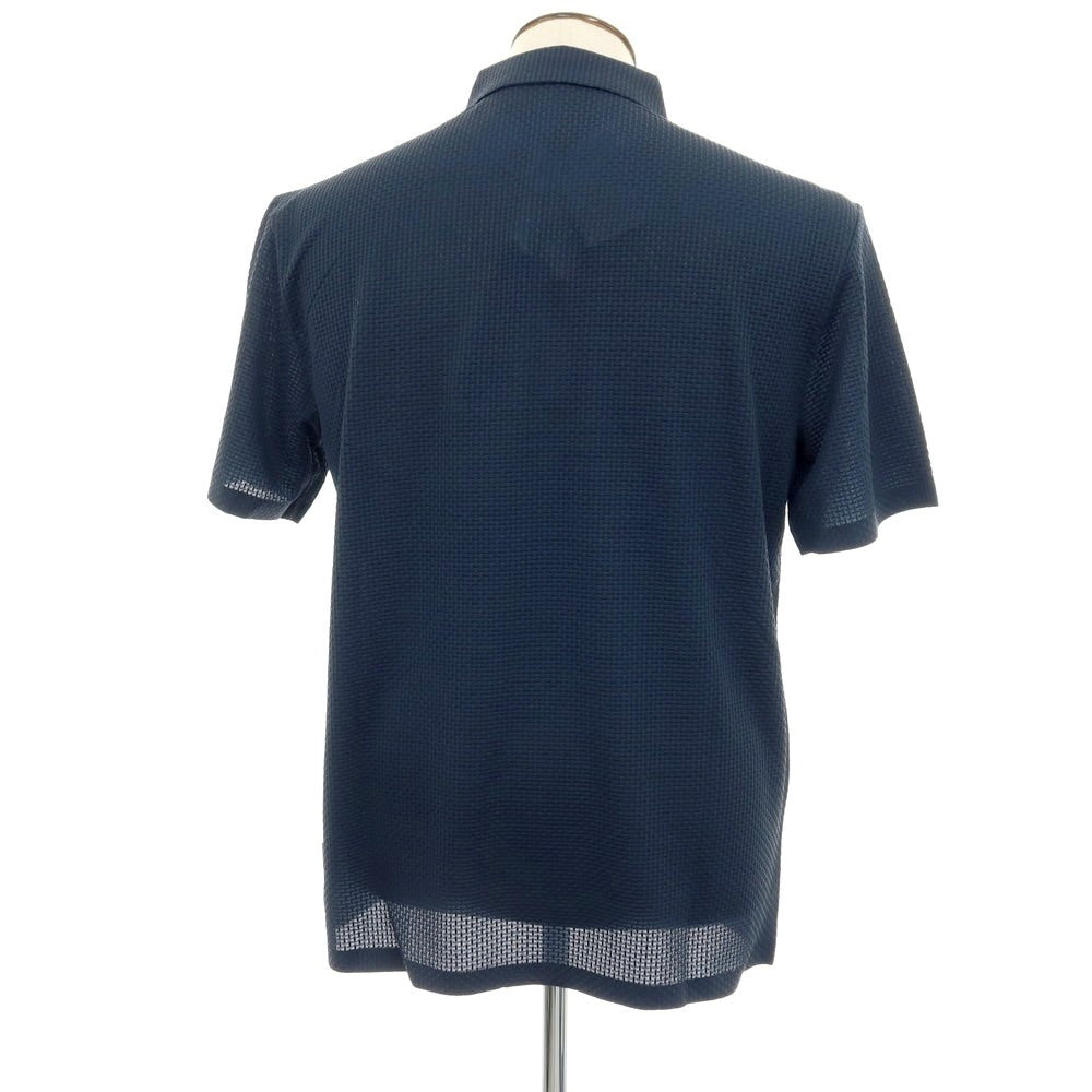 【新品】ガウディ GAUDI ナイロンポリウレタン ガウディテック 半袖ポロシャツ ネイビー【 L 】【 状態ランクN 】【 メンズ 】