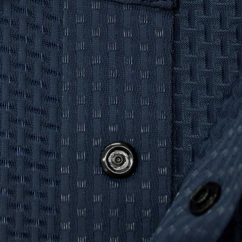 【新品】ガウディ GAUDI ナイロンポリウレタン ガウディテック 半袖ポロシャツ ネイビー【 L 】【 状態ランクN 】【 メンズ 】