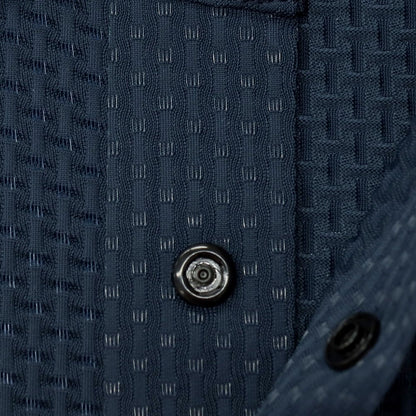 【新品】ガウディ GAUDI ナイロンポリウレタン ガウディテック 半袖ポロシャツ ネイビー【 L 】【 状態ランクN 】【 メンズ 】