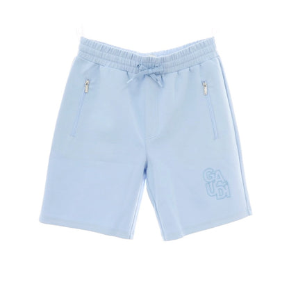 【新品】ガウディ GAUDI ストレッチ コットンポリエステル ショートパンツ ライトブルー【 L 】【 状態ランクN 】【 メンズ 】