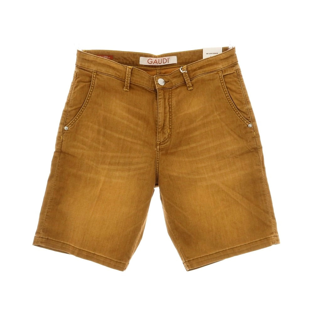 【新品】ガウディ GAUDI ストレッチ コットン デニム ショートパンツ ブラウン【 34 】【 状態ランクN 】【 メンズ 】