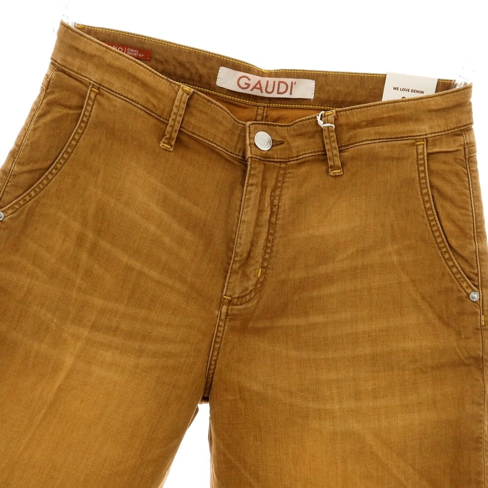 【新品】ガウディ GAUDI ストレッチ コットン デニム ショートパンツ ブラウン【 34 】【 状態ランクN 】【 メンズ 】