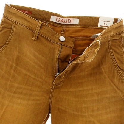 【新品】ガウディ GAUDI ストレッチ コットン デニム ショートパンツ ブラウン【 34 】【 状態ランクN 】【 メンズ 】