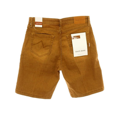 【新品】ガウディ GAUDI ストレッチ コットン デニム ショートパンツ ブラウン【 34 】【 状態ランクN 】【 メンズ 】