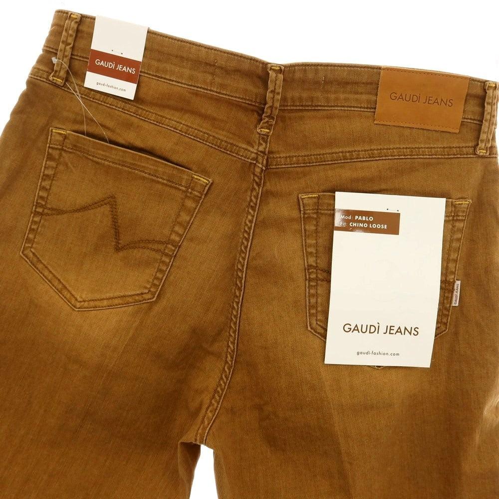 【新品】ガウディ GAUDI ストレッチ コットン デニム ショートパンツ ブラウン【 34 】【 状態ランクN 】【 メンズ 】