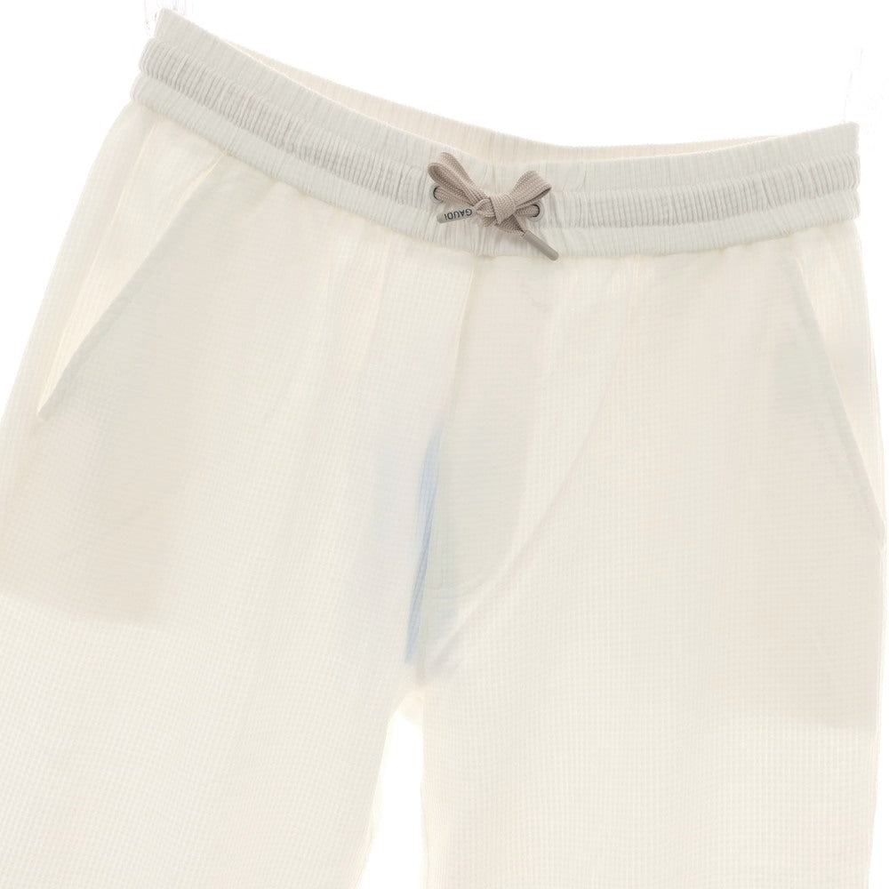 【新品アウトレット】ガウディ GAUDI コットンポリエステル イージーパンツ ホワイト【 L 】【 状態ランクN- 】【 メンズ 】