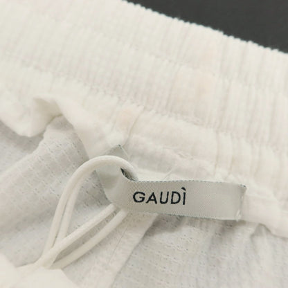 【新品アウトレット】ガウディ GAUDI コットンポリエステル イージーパンツ ホワイト【 L 】【 状態ランクN- 】【 メンズ 】