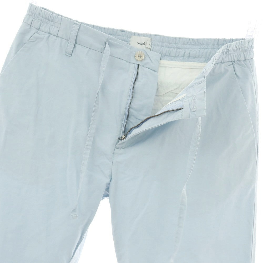【新品】ガウディ GAUDI ストレッチ コットン イージースラックスパンツ サックス【 L 】【 状態ランクN 】【 メンズ 】