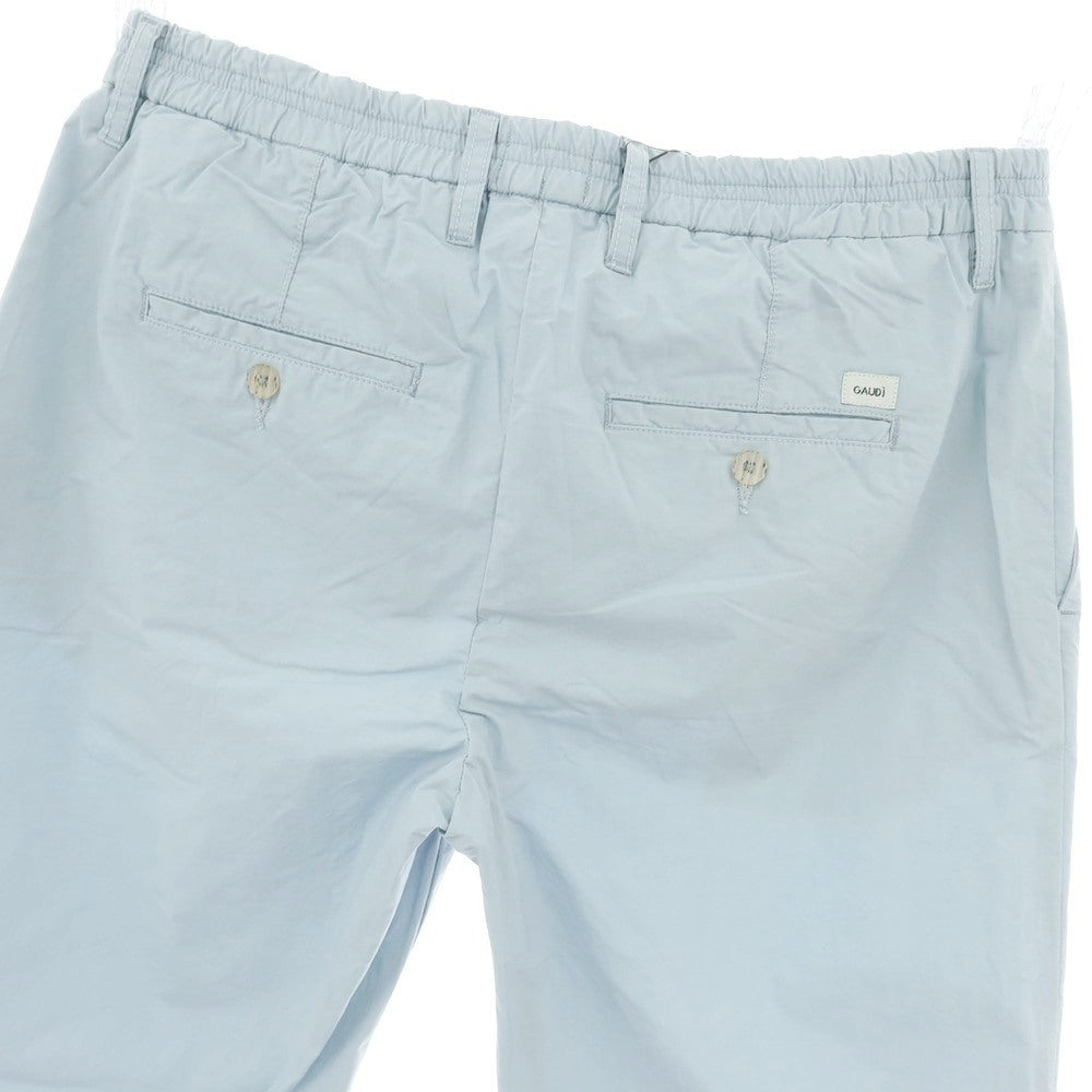 【新品】ガウディ GAUDI ストレッチ コットン イージースラックスパンツ サックス【 L 】【 状態ランクN 】【 メンズ 】