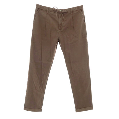 【新品】ガウディ GAUDI ストレッチ リヨセルコットン イージースラックスパンツ ブラウン【 L 】【 状態ランクN 】【 メンズ 】