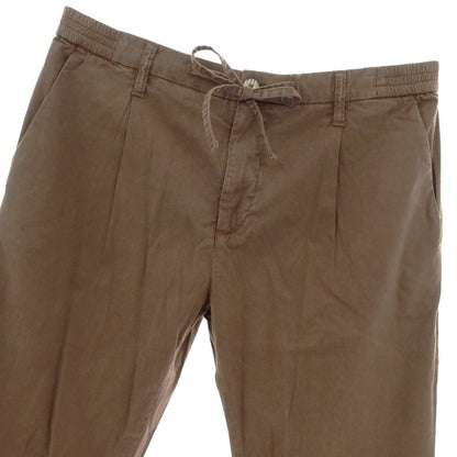 【新品】ガウディ GAUDI ストレッチ リヨセルコットン イージースラックスパンツ ブラウン【 L 】【 状態ランクN 】【 メンズ 】