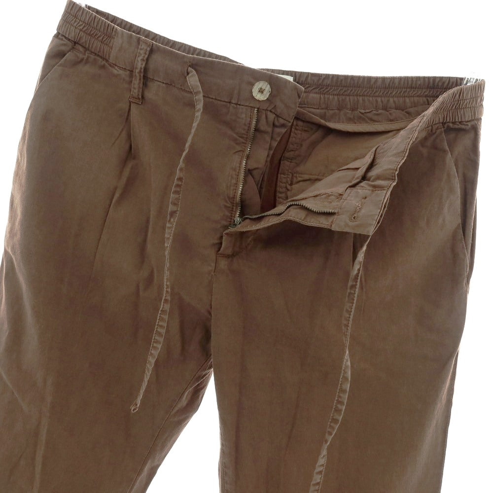 【新品】ガウディ GAUDI ストレッチ リヨセルコットン イージースラックスパンツ ブラウン【 L 】【 状態ランクN 】【 メンズ 】