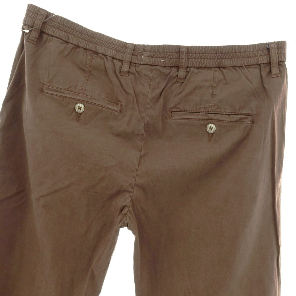 【新品】ガウディ GAUDI ストレッチ リヨセルコットン イージースラックスパンツ ブラウン【 L 】【 状態ランクN 】【 メンズ 】