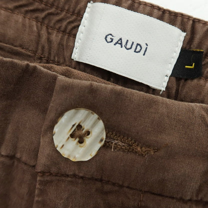 【新品】ガウディ GAUDI ストレッチ リヨセルコットン イージースラックスパンツ ブラウン【 L 】【 状態ランクN 】【 メンズ 】