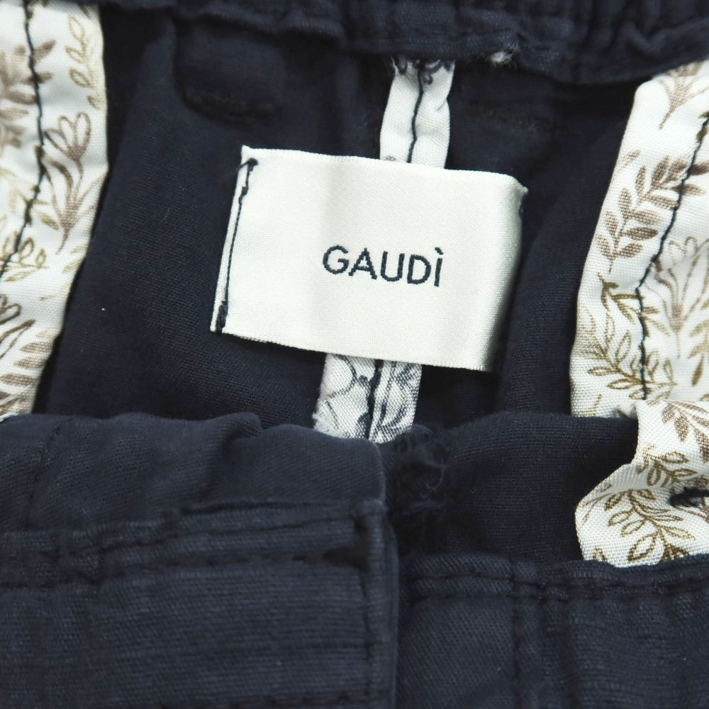 【新品】ガウディ GAUDI ストレッチ コットン イージースラックスパンツ ネイビー【 サイズL 】【 状態ランクN 】【 メンズ 】
