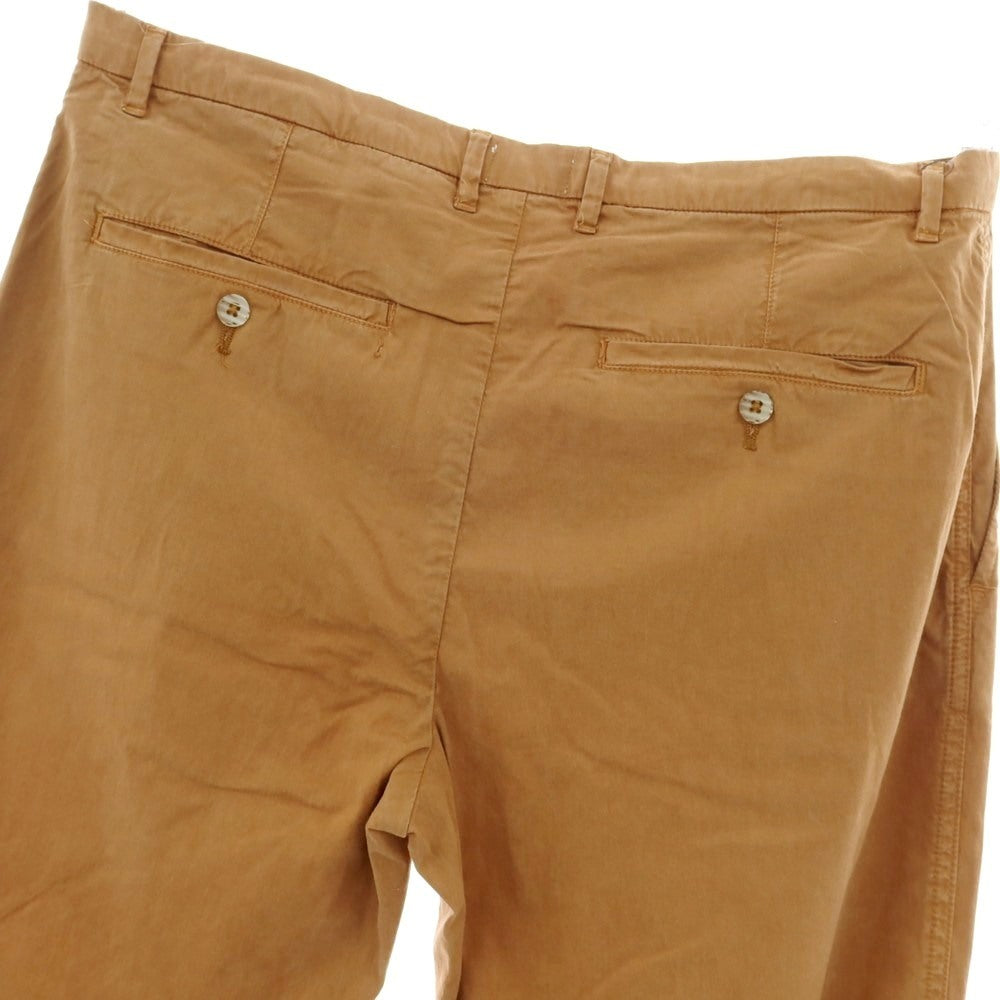 【新品】ガウディ GAUDI ストレッチ リヨセルコットン カジュアルスラックスパンツ キャメルブラウン【 50 】【 状態ランクN 】【 メンズ 】