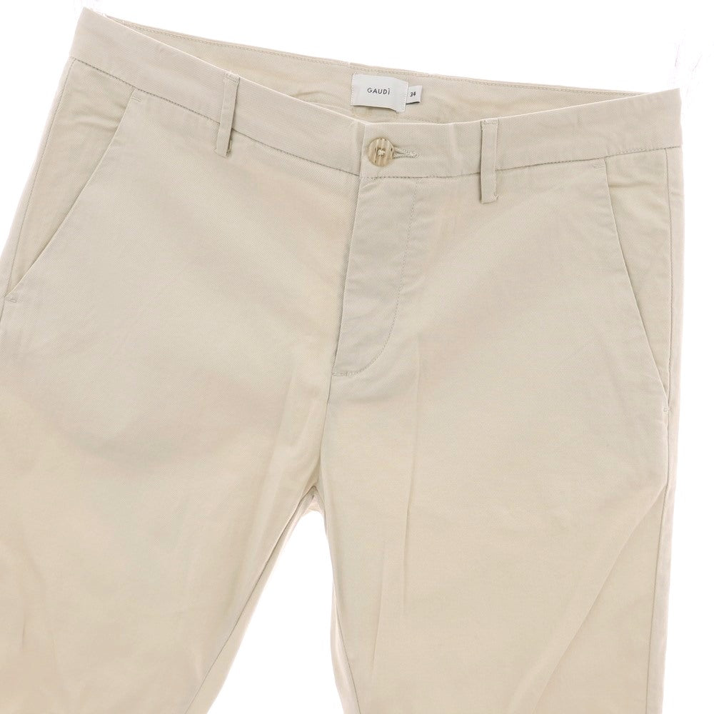 【新品】ガウディ GAUDI ストレッチ コットン カジュアルスラックスパンツ ライトベージュ【 34 】【 状態ランクN 】【 メンズ 】