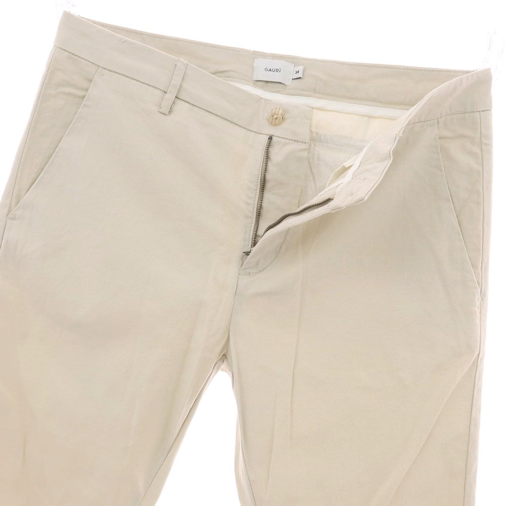 【新品】ガウディ GAUDI ストレッチ コットン カジュアルスラックスパンツ ライトベージュ【 34 】【 状態ランクN 】【 メンズ 】