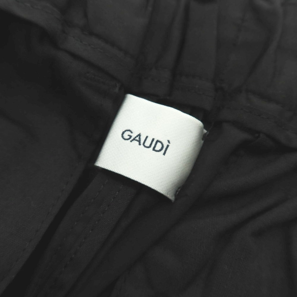 【新品アウトレット】ガウディ GAUDI ストレッチ コットンナイロン イージースラックスパンツ ブラック【サイズ48】【 状態ランクN- 】【 メンズ 】[DPD]