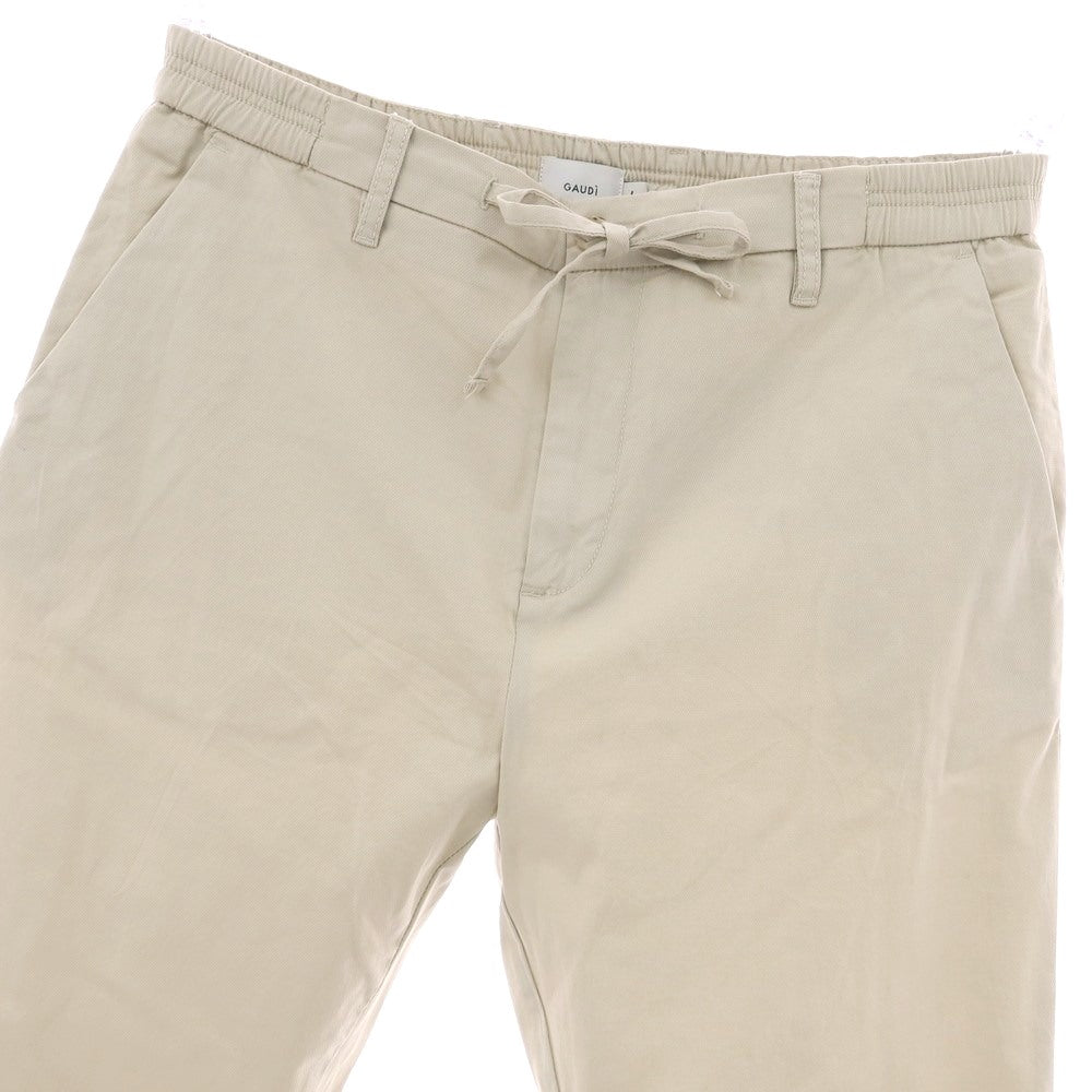 【新品】ガウディ GAUDI ストレッチ コットン イージースラックスパンツ ベージュ【 L 】【 状態ランクN 】【 メンズ 】