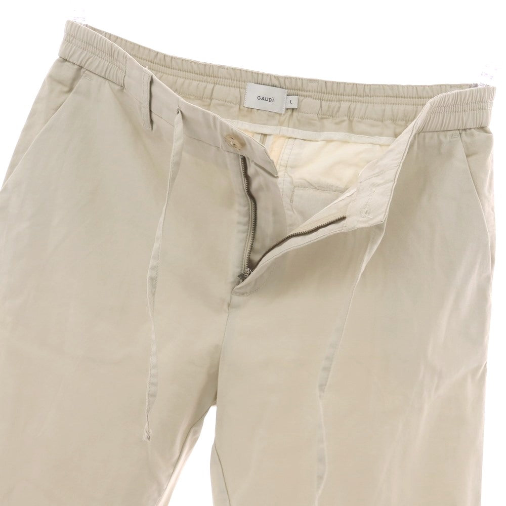 【新品】ガウディ GAUDI ストレッチ コットン イージースラックスパンツ ベージュ【 L 】【 状態ランクN 】【 メンズ 】