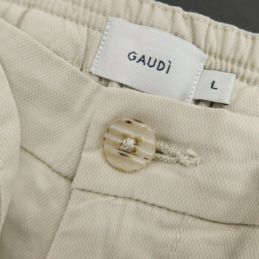 【新品】ガウディ GAUDI ストレッチ コットン イージースラックスパンツ ベージュ【 L 】【 状態ランクN 】【 メンズ 】