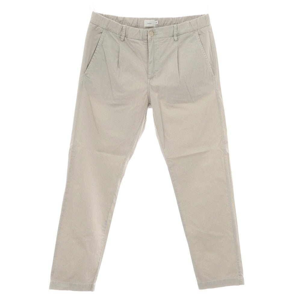 【新品アウトレット】ガウディ GAUDI ストレッチ コットン イージースラックスパンツ グレージュ系【 34 】【 状態ランクN- 】【 メンズ 】