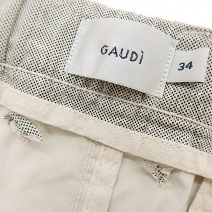 【新品アウトレット】ガウディ GAUDI ストレッチ コットン イージースラックスパンツ グレージュ系【 34 】【 状態ランクN- 】【 メンズ 】