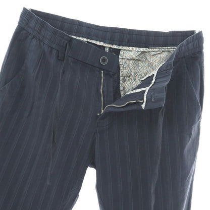 【新品】ガウディ GAUDI ストレッチ コットン ストライプ イージースラックスパンツ ネイビー【 M 】【 状態ランクN 】【 メンズ 】