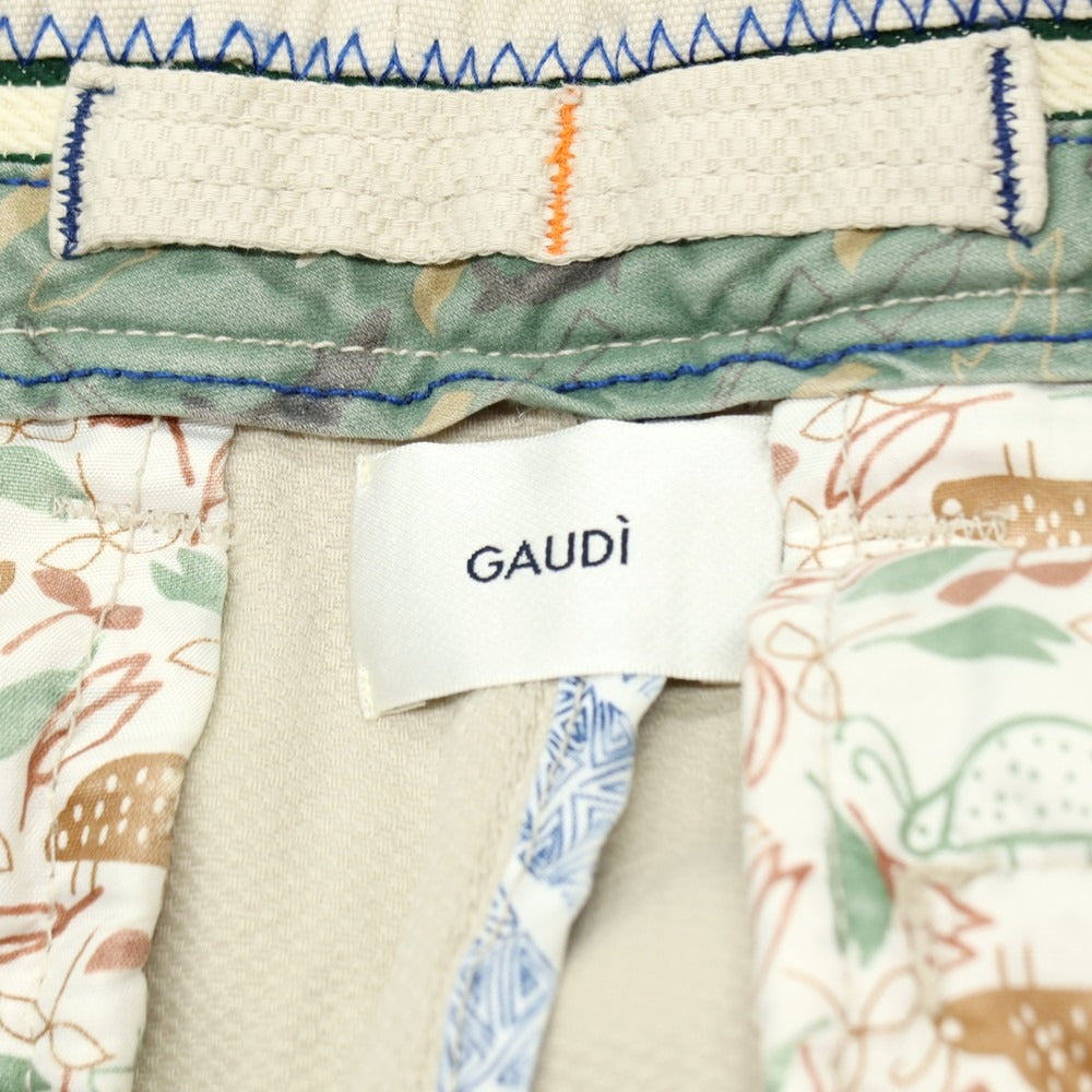 【新品】ガウディ GAUDI ストレッチ コットン カジュアルスラックスパンツ ライトベージュ【サイズ48】【 状態ランクN 】【 メンズ 】[DPD]