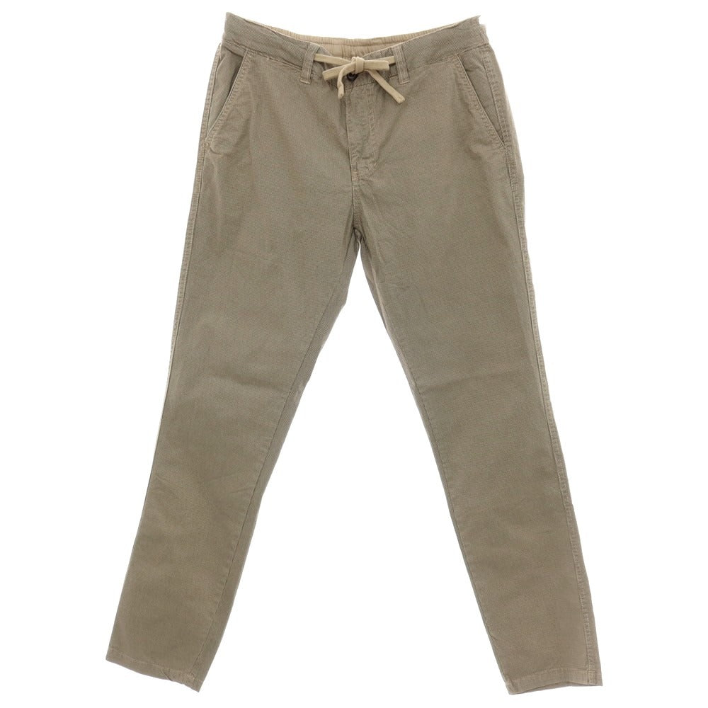 【新品】ガウディ GAUDI ストレッチ コットン イージスラックスパンツ ベージュxブラック【 M 】【 状態ランクN 】【 メンズ 】