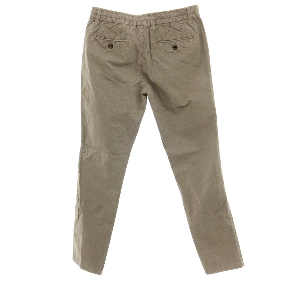 【新品】ガウディ GAUDI ストレッチ コットン イージスラックスパンツ ベージュxブラック【 M 】【 状態ランクN 】【 メンズ 】