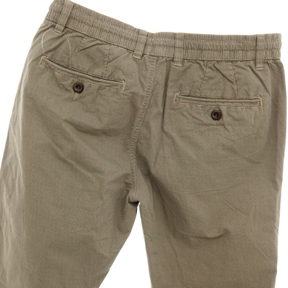 【新品】ガウディ GAUDI ストレッチ コットン イージスラックスパンツ ベージュxブラック【 M 】【 状態ランクN 】【 メンズ 】