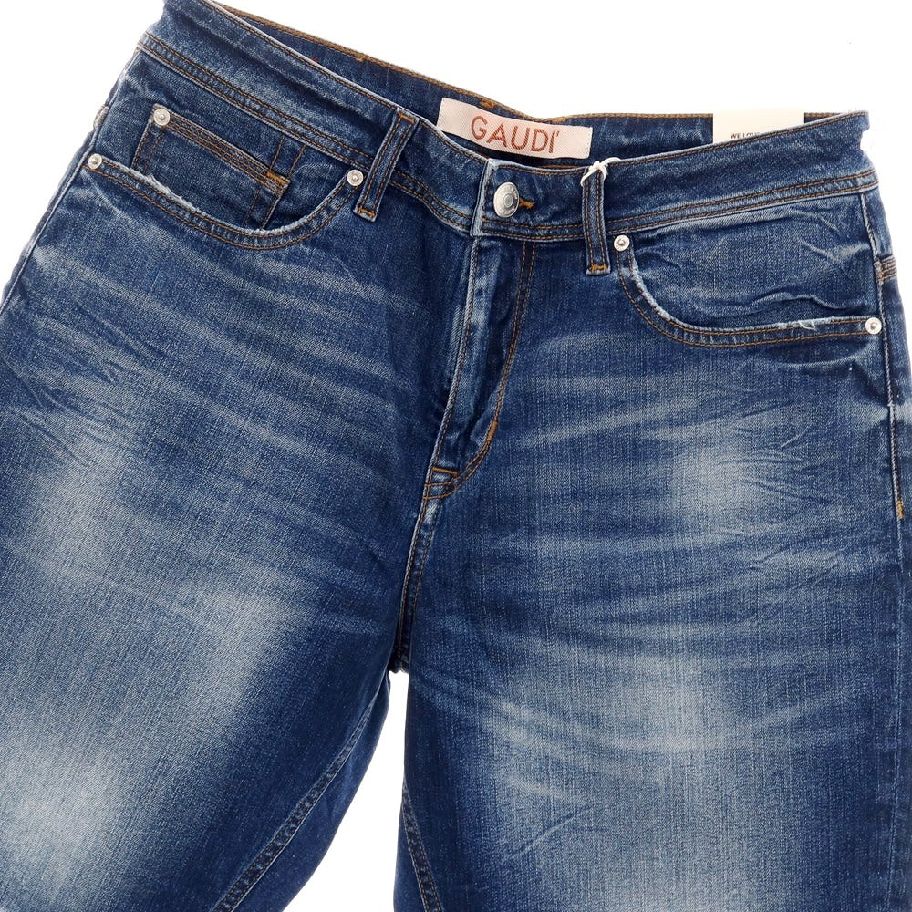 【新品】ガウディ GAUDI LIAM ストレッチ コットン デニム ショートパンツ ジーンズ ネイビー【サイズ34】【 状態ランクN 】【 メンズ 】[CPD]
