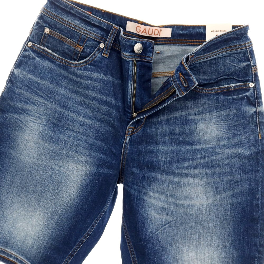 【新品】ガウディ GAUDI LIAM ストレッチ コットン デニム ショートパンツ ジーンズ ネイビー【サイズ34】【 状態ランクN 】【 メンズ 】[CPD]