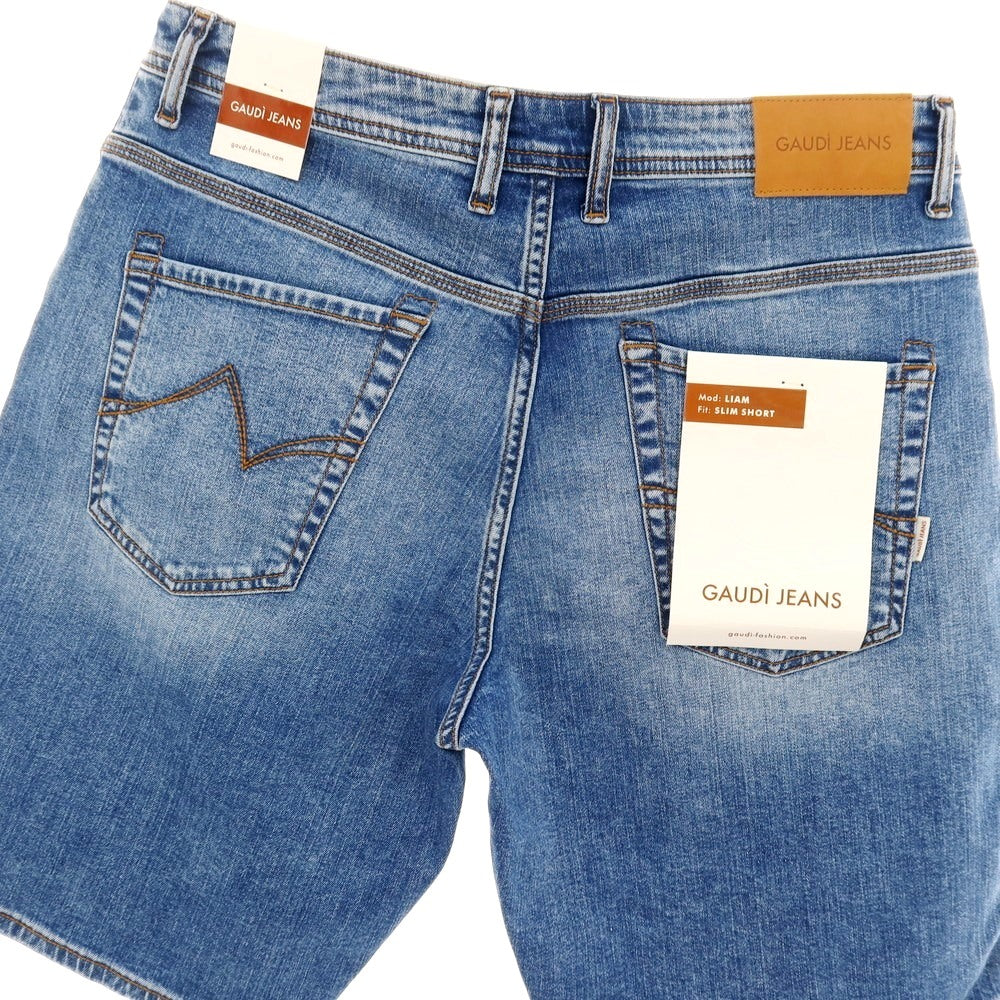 【新品】ガウディ GAUDI LIAM ストレッチ コットン デニム ショートパンツ ジーンズ ブルー【 サイズ34 】【 状態ランクN 】【 メンズ 】 [BPD]