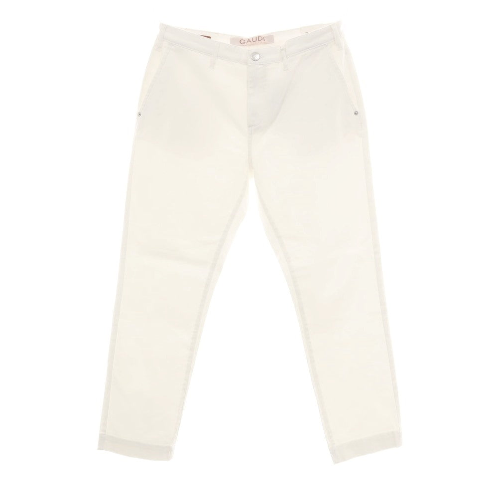 【新品アウトレット】ガウディ GAUDI JACK ストレッチ コットン カジュアルスラックスパンツ ホワイト【 34 】【 状態ランクN- 】【 メンズ 】
