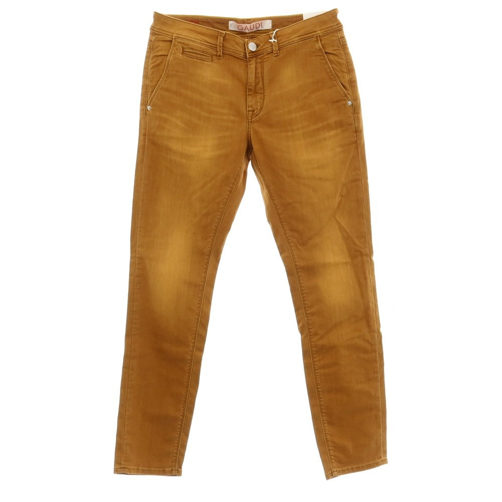 【新品】ガウディ GAUDI JONNY ストレッチ コットン デニムパンツ オレンジブラウン【 サイズ34 】【 状態ランクN 】【 メンズ 】 [BPD]