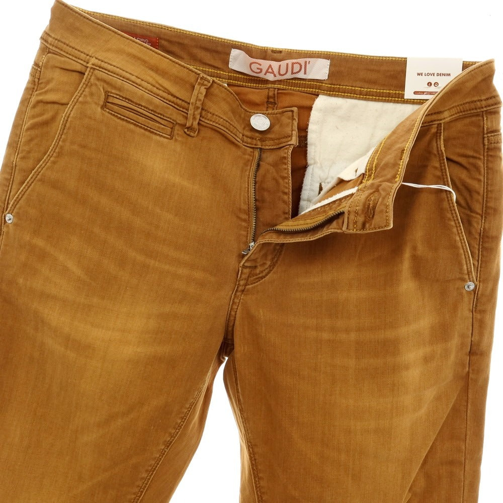 【新品】ガウディ GAUDI JONNY ストレッチ コットン デニムパンツ オレンジブラウン【 サイズ34 】【 状態ランクN 】【 メンズ 】 [BPD]